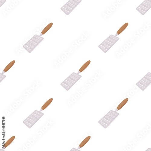 Cheese grater with a wooden handle pattern seamless background texture repeat wallpaper geometric vector