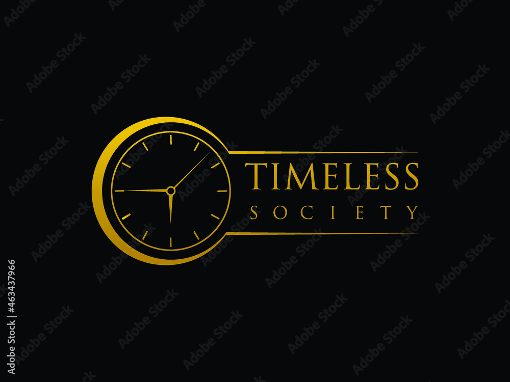 simple timeless logo with clock illustration. Stock Vector | Adobe Stock