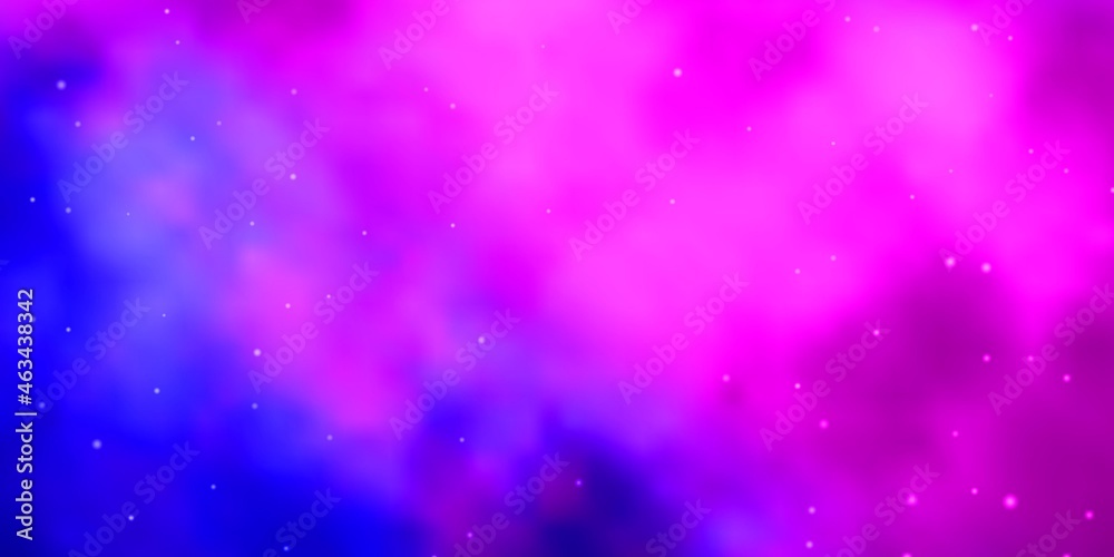 Light Pink, Blue vector background with small and big stars.