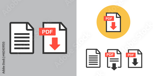 PDF Document icon set. File Icons. PDF file download icon