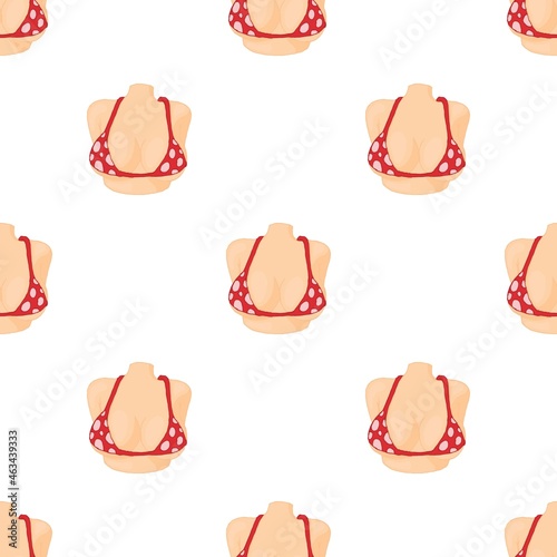 Female breast in red bra pattern seamless background texture repeat wallpaper geometric vector