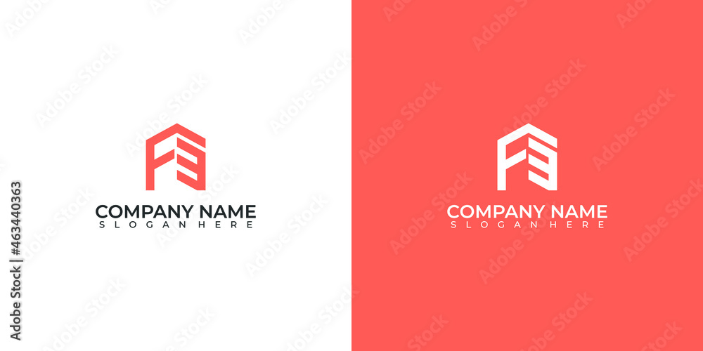 house logo combination of letters F E or E F house logo combination of letters F E or E F