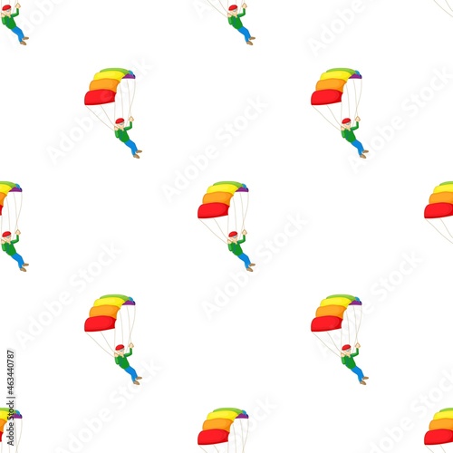 Skydiver with parachute open pattern seamless background texture repeat wallpaper geometric vector
