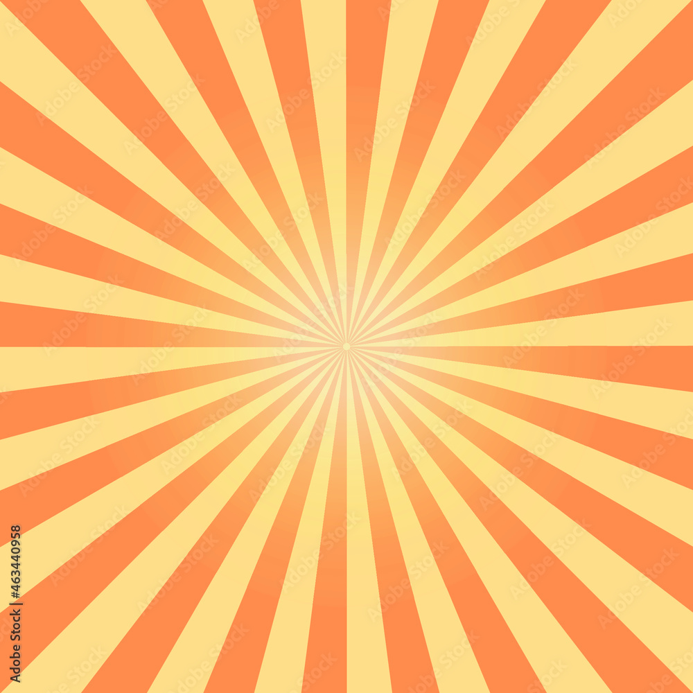 abstract retro sunburst yellow on orange background abstract retro sunburst yellow on orange background