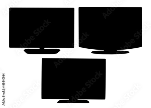 TV and monitor included. Vector image.