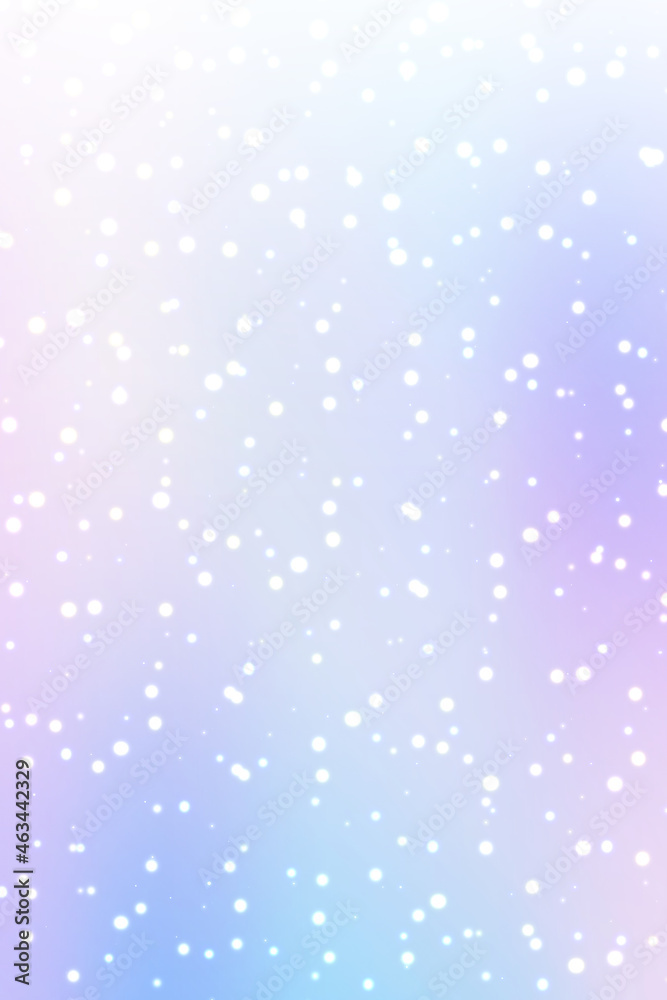 Obraz premium 雪の降る背景 縦位置 オーロラカラー