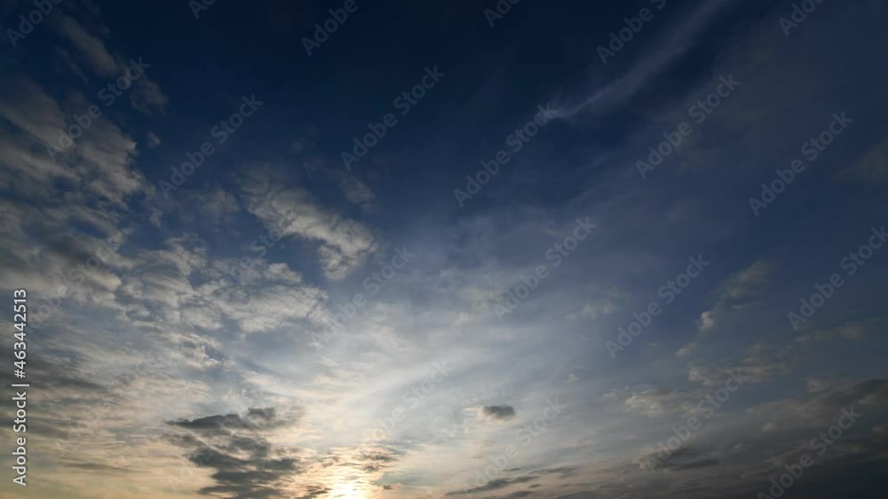Stimmungsvoller Sonnenuntergang vor bewölktem Himmel im Zeitraffer
Stimmungsvoller Sonnenuntergang vor bewölktem Himmel im Zeitraffer