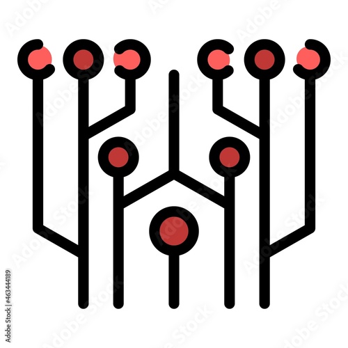 Stylized optic cable icon. Outline stylized optic cable vector icon color flat isolated