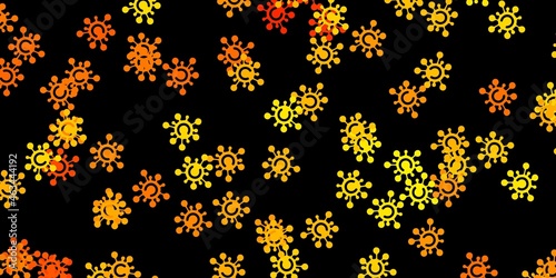 Dark yellow vector texture with disease symbols.