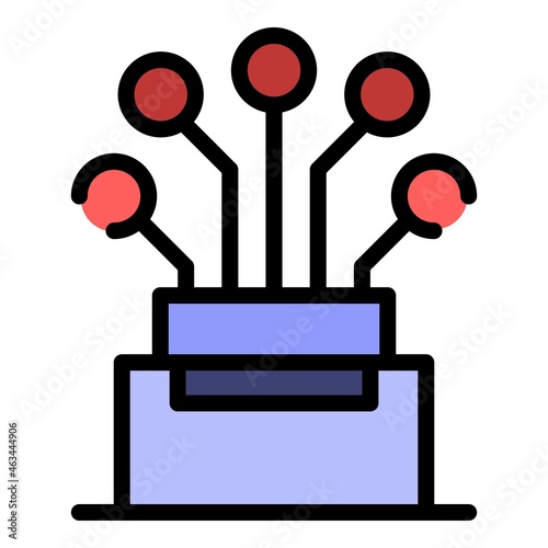 Highly conductive cable icon. Outline highly conductive cable vector icon color flat isolated