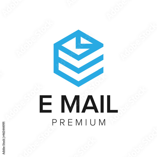 letter E Mail logo icon vector template