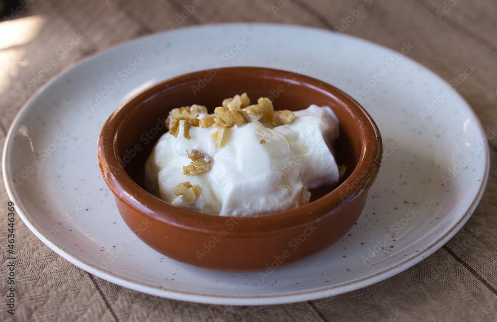 Homemade yogurt ready to eat. Homemade yogurt ready to eat.