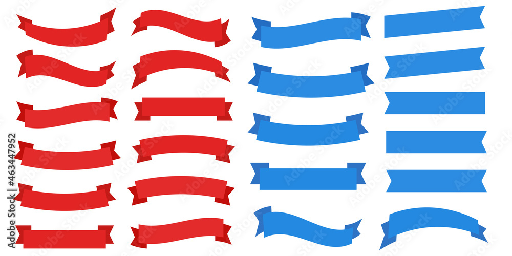 Cartoon banners ribbons. Banner ribbon vector set. Blue ribbons Cartoon banners ribbons. Banner ribbon vector set. Blue ribbons