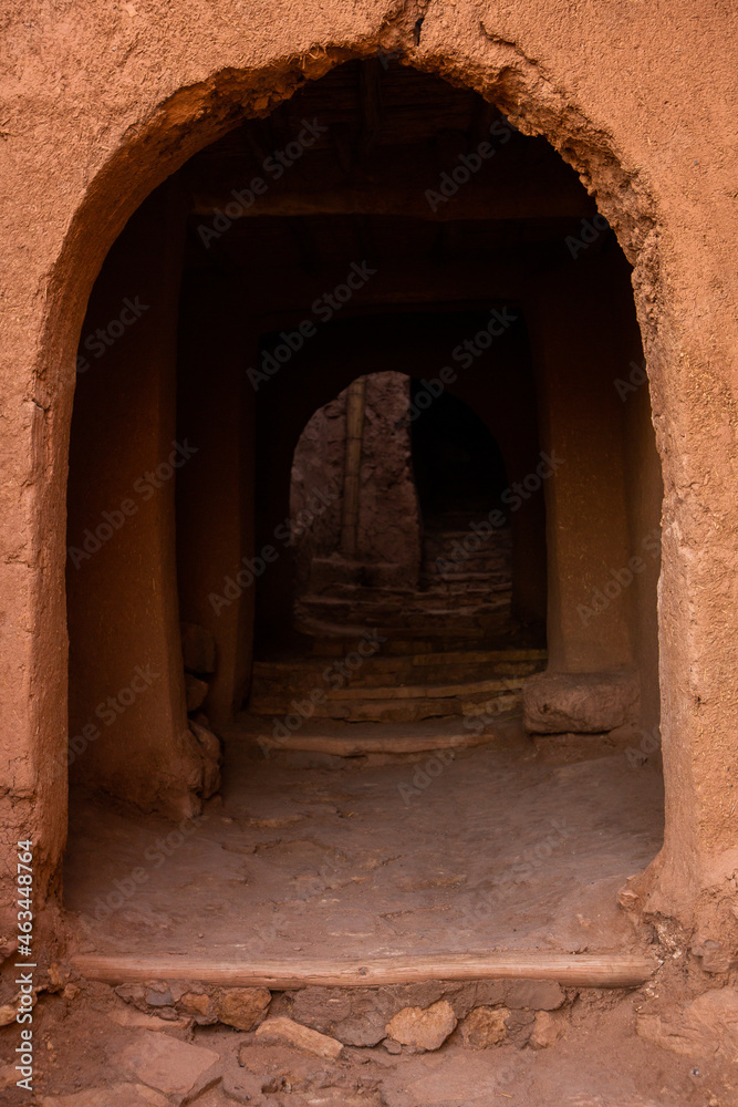 Kasbah Ait ben Haddou in Morocco.  Fortres and traditional clay houses from the Sahara desert. 