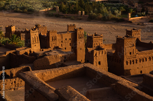 Kasbah Ait ben Haddou in Morocco.  Fortres and traditional clay houses from the Sahara desert.  photo