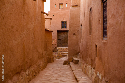 Kasbah Ait ben Haddou in Morocco.  Fortres and traditional clay houses from the Sahara desert.  photo