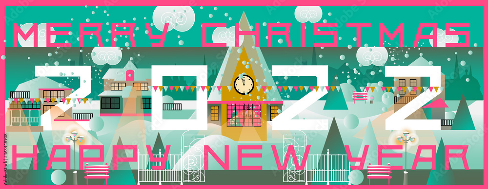 2022 Happy New Year typography banner