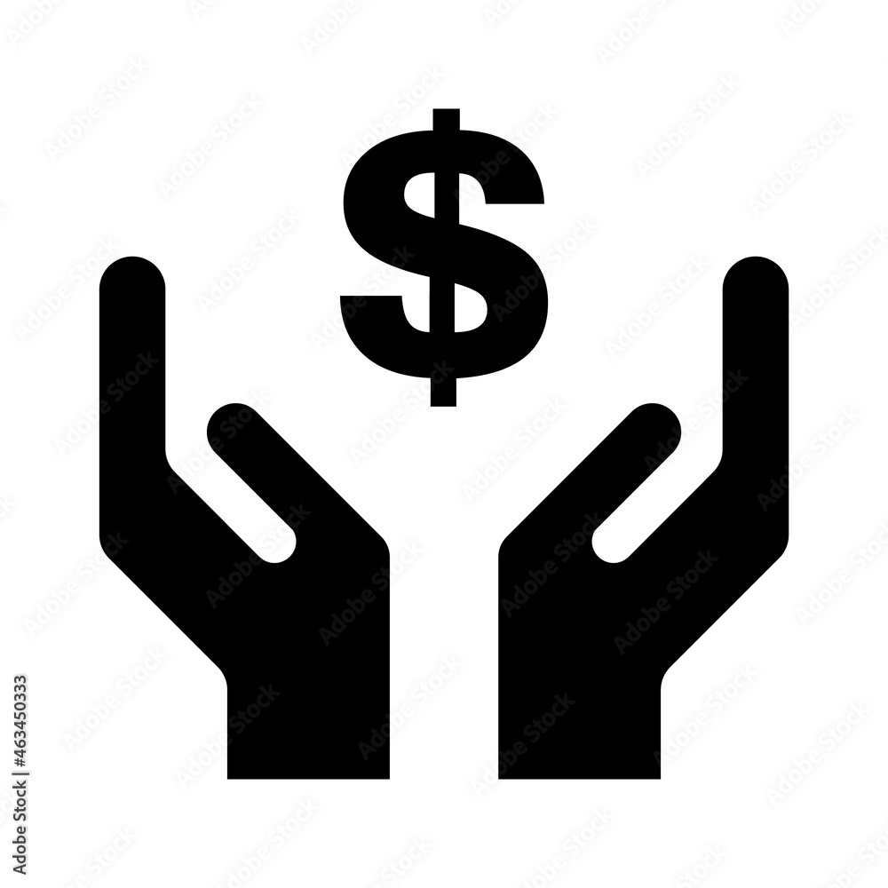 Hope icon, human hand with dollar symbol, help and protection graphic design, support vector illustration Hope icon, human hand with dollar symbol, help and protection graphic design, support vector illustration