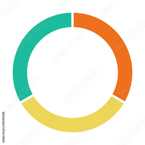 Infographic pie chart. Cycle presentation diagram 3 section. Vector isolated on white background