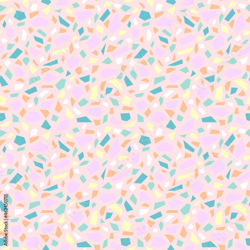 Vector seamless terrazzo flor pattern. Marble granite mixed background. Template for surface design.