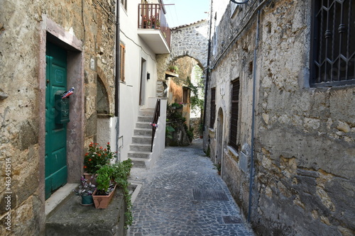 Fototapeta Naklejka Na Ścianę i Meble -  An alley of Villa Santo Stefano, a medieval town of Lazio region, Italy.