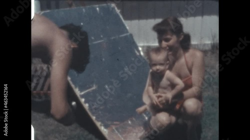 Baby Boy On Film 1952 - Parents play with their baby boy and film him using a home movie camera