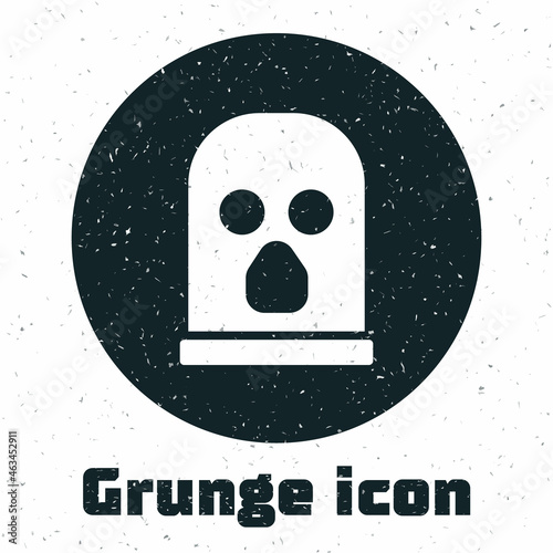 Grunge Balaclava icon isolated on white background. A piece of clothing for winter sports or a mask for a criminal or a thief. Monochrome vintage drawing. Vector