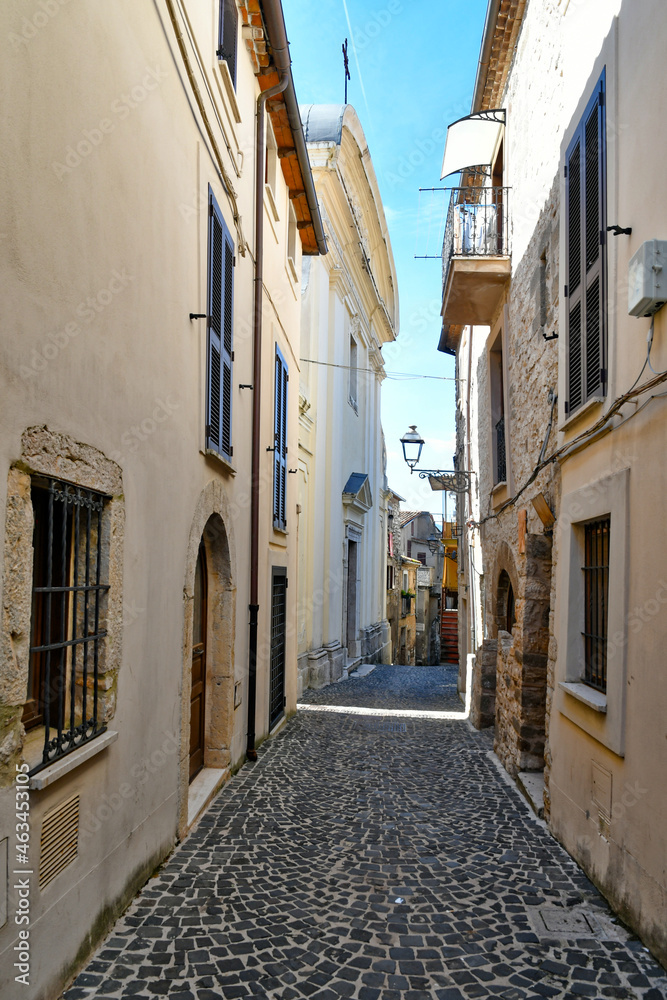 Fototapeta premium An alley of Villa Santo Stefano, a medieval town of Lazio region, Italy.