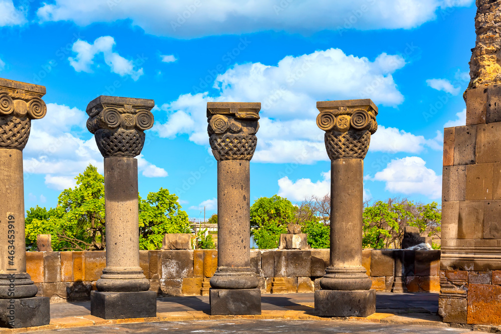 Famous landmark in Armenia. The ruins of the ancient medieval temple of Zvartnots, Armenia Famous landmark in Armenia. The ruins of the ancient medieval temple of Zvartnots, Armenia