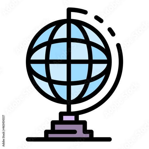 Lesson globe icon. Outline lesson globe vector icon color flat isolated