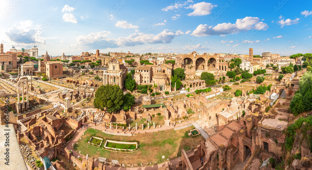 The full panorama of Roman Forum, Italy