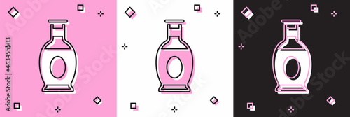Set Indian vase icon isolated on pink and white, black background. Vector