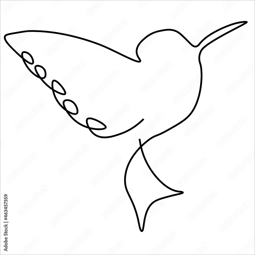 Flying bird one line drawing element isolated on white background.Minimalist black linear sketch isolated on white background. Flying bird one line drawing element isolated on white background.Minimalist black linear sketch isolated on white background.