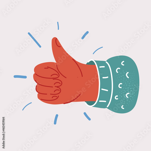 Vector illustration of hand showing thumbs up