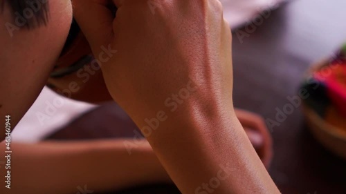 Wallpaper Mural Unrecognizable man drinking coffee in a clay cup in mexico Torontodigital.ca