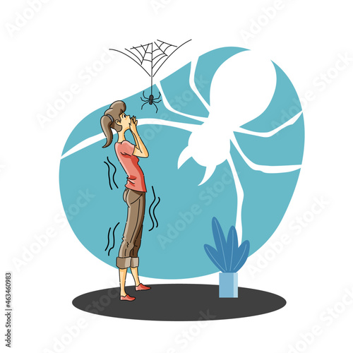 Fear of spiders or arachnophobia 