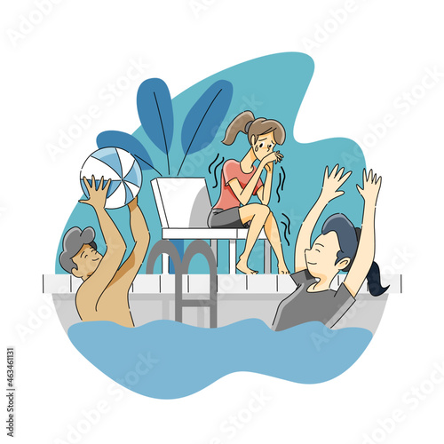 Fear of water or hydrophobia