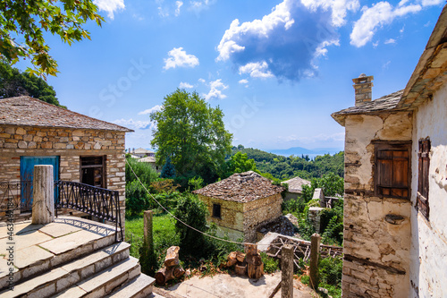 Traditional greek village of Pinakates on Pelion mountain in central Greece. photo