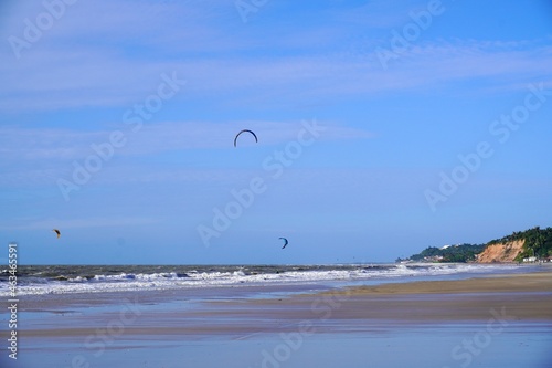 kite surfing on the beach