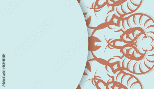 Baner in aquamarine color with luxurious coral ornaments and place for your text