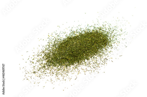 Foto Spice Dried dill isolated, Pile of dried dill seasoning isolated over the white