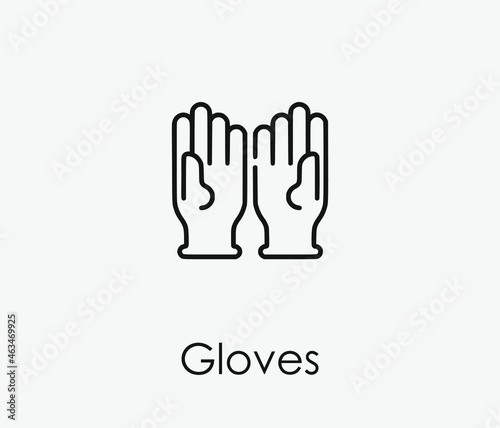 Rubber gloves vector icon. Editable stroke. Symbol in Line Art Style for Design, Presentation, Website or Apps Elements, Logo. Pixel vector graphics - Vector