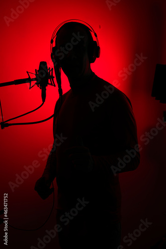 Voiceover actor studio microphone