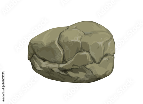 Earthen boulder with cracks for illustration decoration. Vector illustration.
