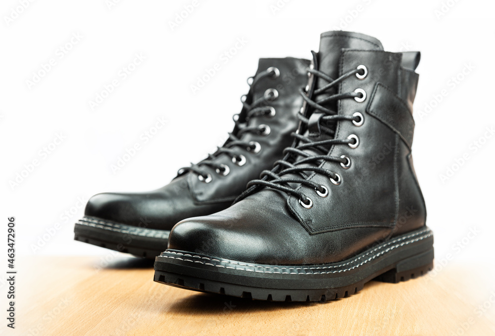 Black boots isolated on white