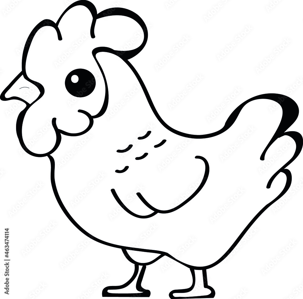 Chiken, birds vector line art food isolated on white background. Concept for logo, cards Chiken, birds vector line art food isolated on white background. Concept for logo, cards