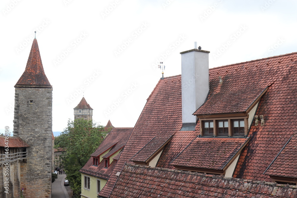 Stadtmauer in Rothenburg an der Tauber.