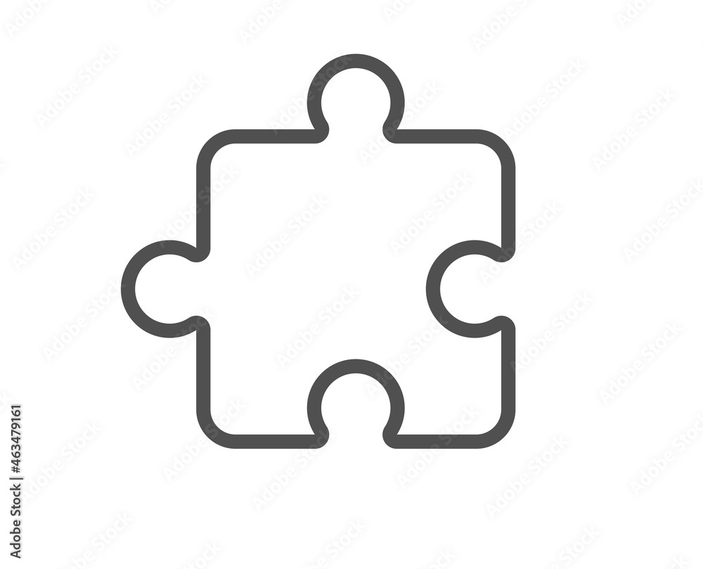 Puzzle piece line icon. Jigsaw game shape sign. Business strategy element. Quality design element. Line style puzzle icon. Editable stroke. Vector Puzzle piece line icon. Jigsaw game shape sign. Business strategy element. Quality design element. Line style puzzle icon. Editable stroke. Vector