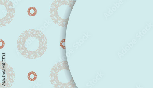 Background in aquamarine color with Greek coral motifs and space for your text