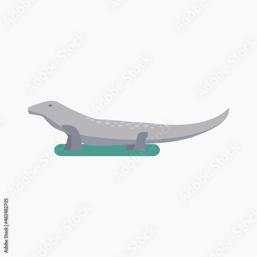 Komodo dragon. Flat illustration.